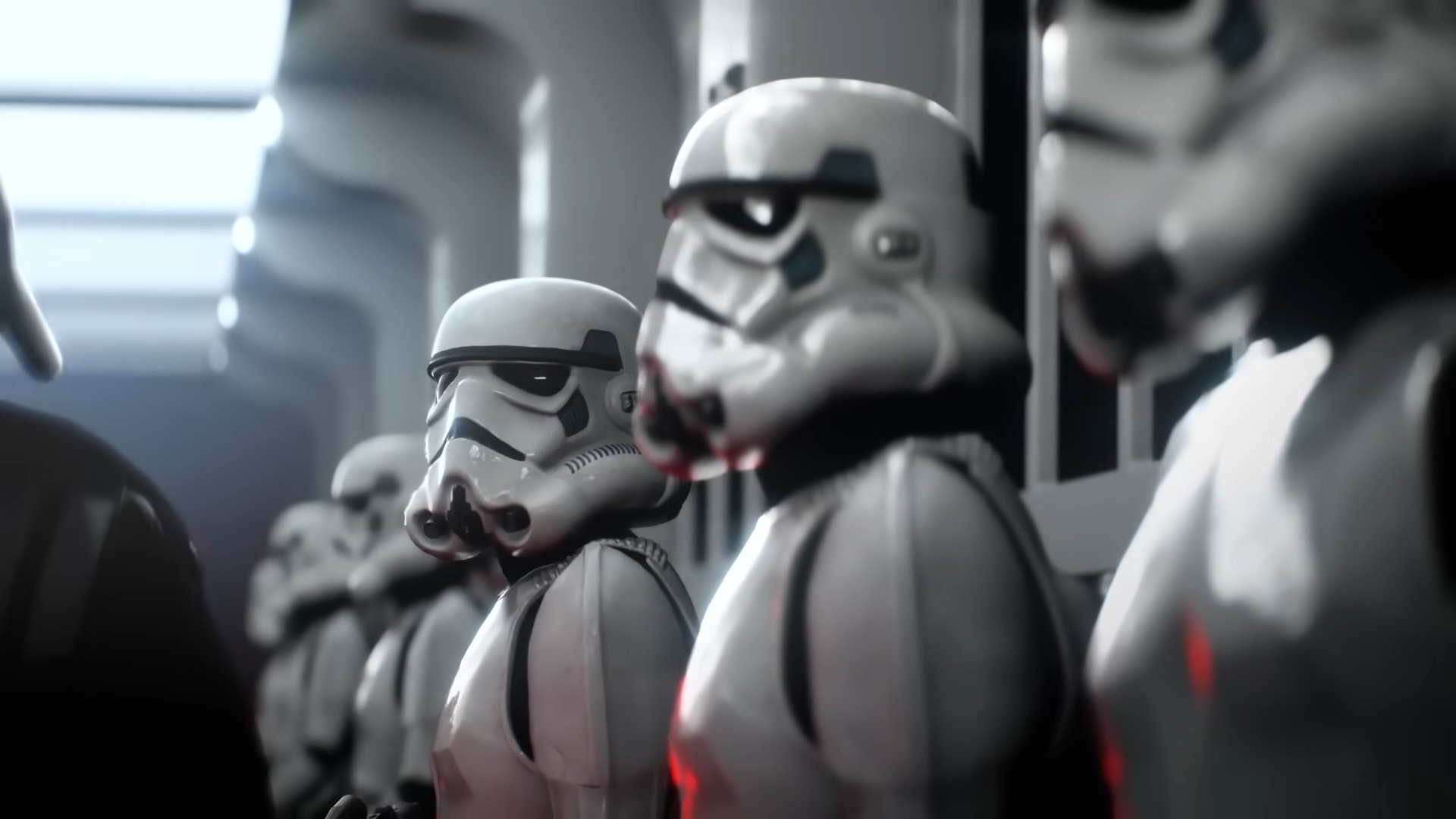 (334) Star Wars Battlefront II Official Gameplay Trailer 00-00-06 A row of Storm Troopers