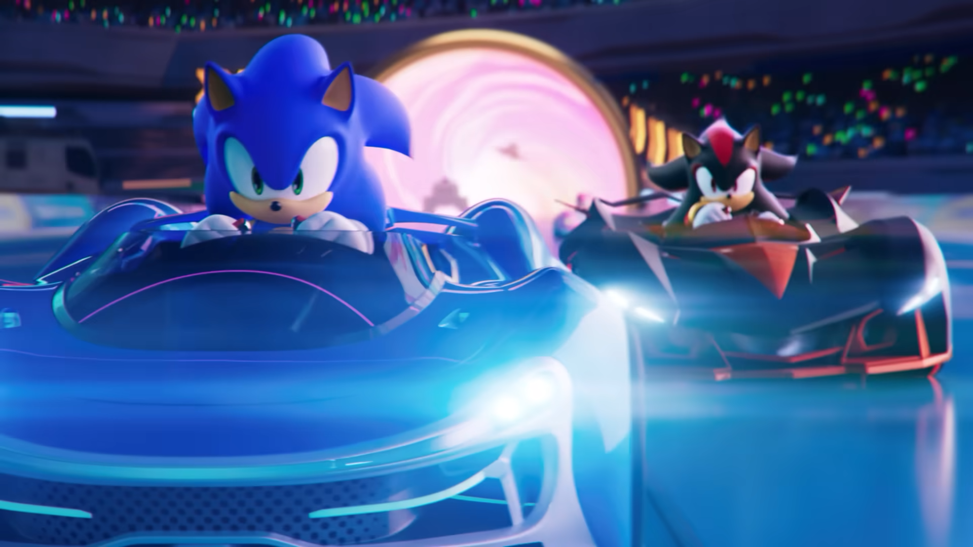 Sonic and Shadow racing
