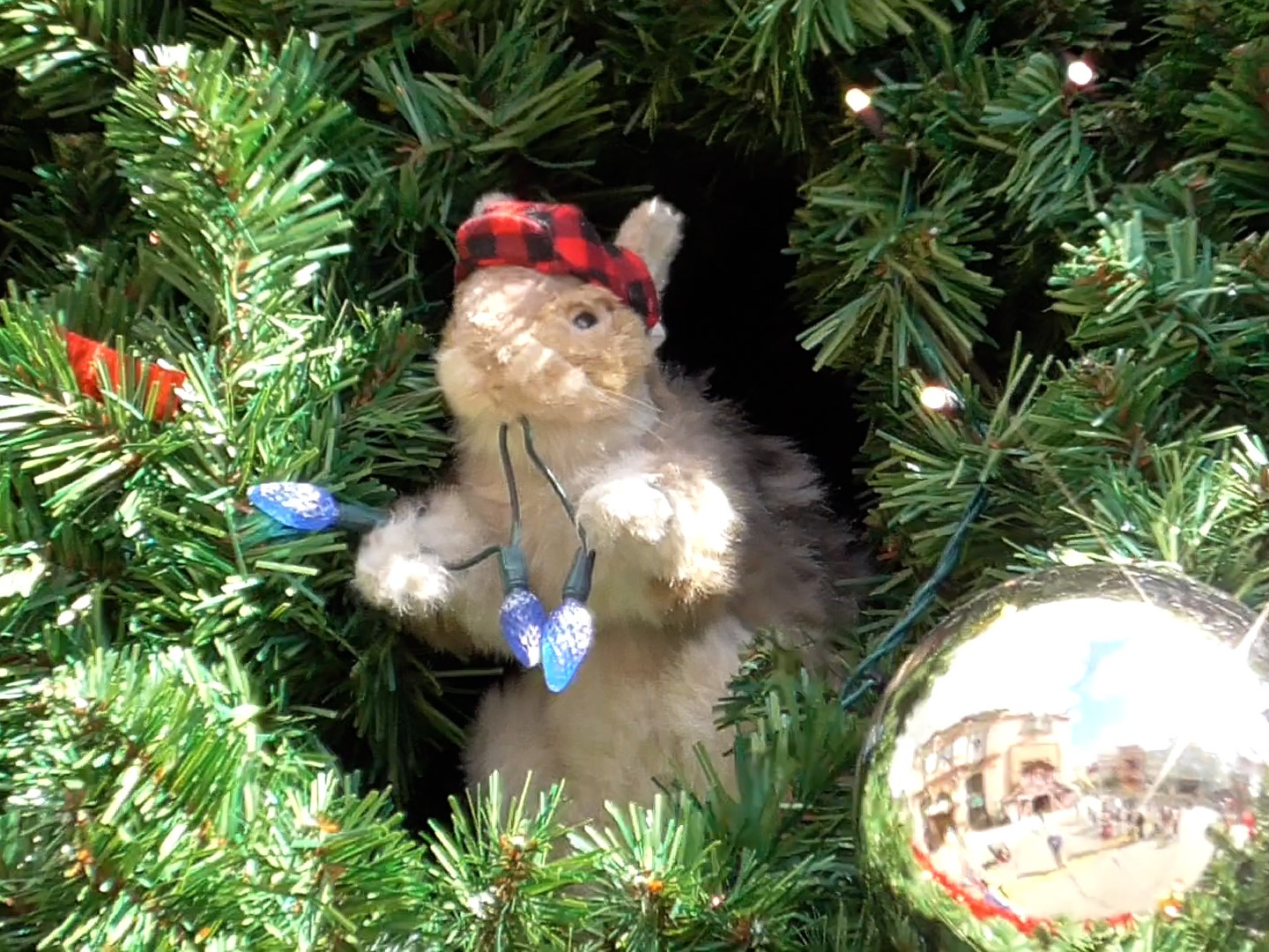 Toy Squirrel in Christmas Tree
