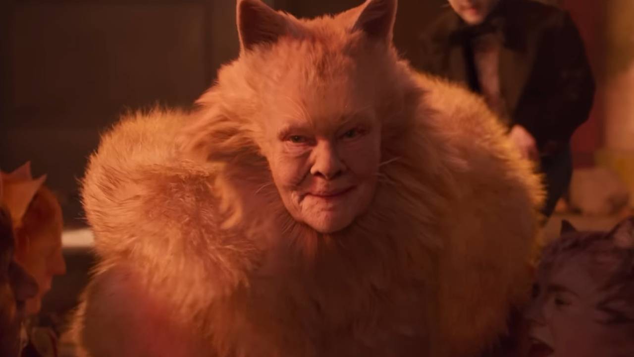 Judi Dench smiles in her Cats costume