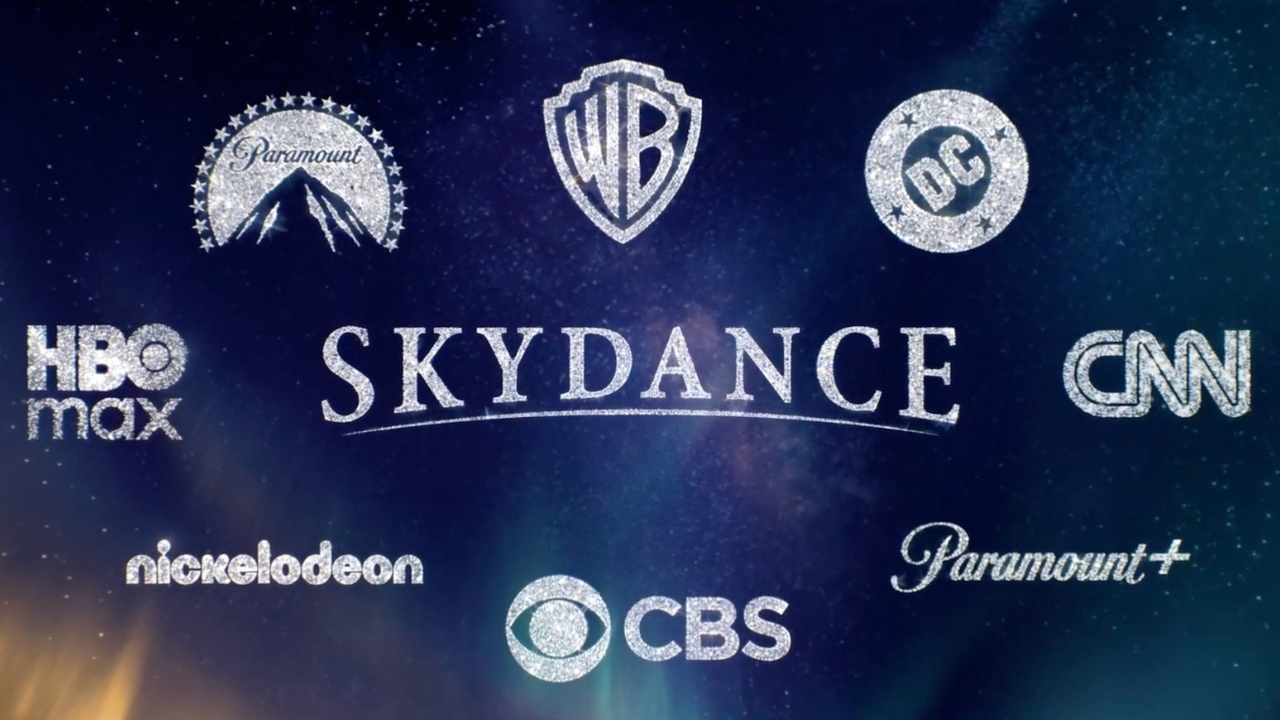 Skydance Paramount, Nickelodeon, HBO Max, CNN, CBS, DC, and Warner Bros. logos