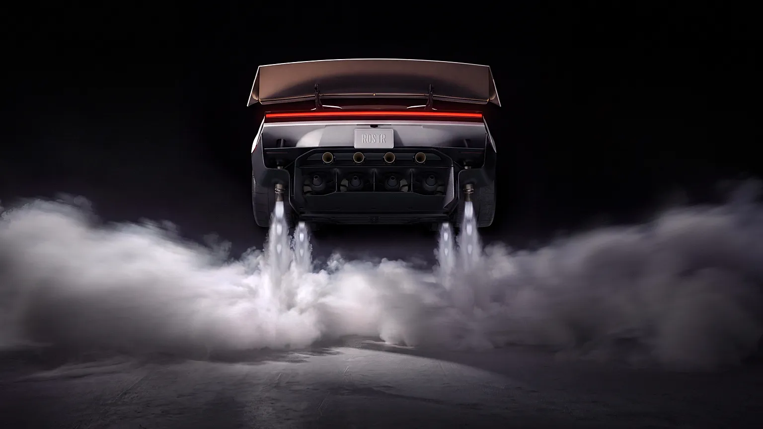 Tesla Roadster in the air