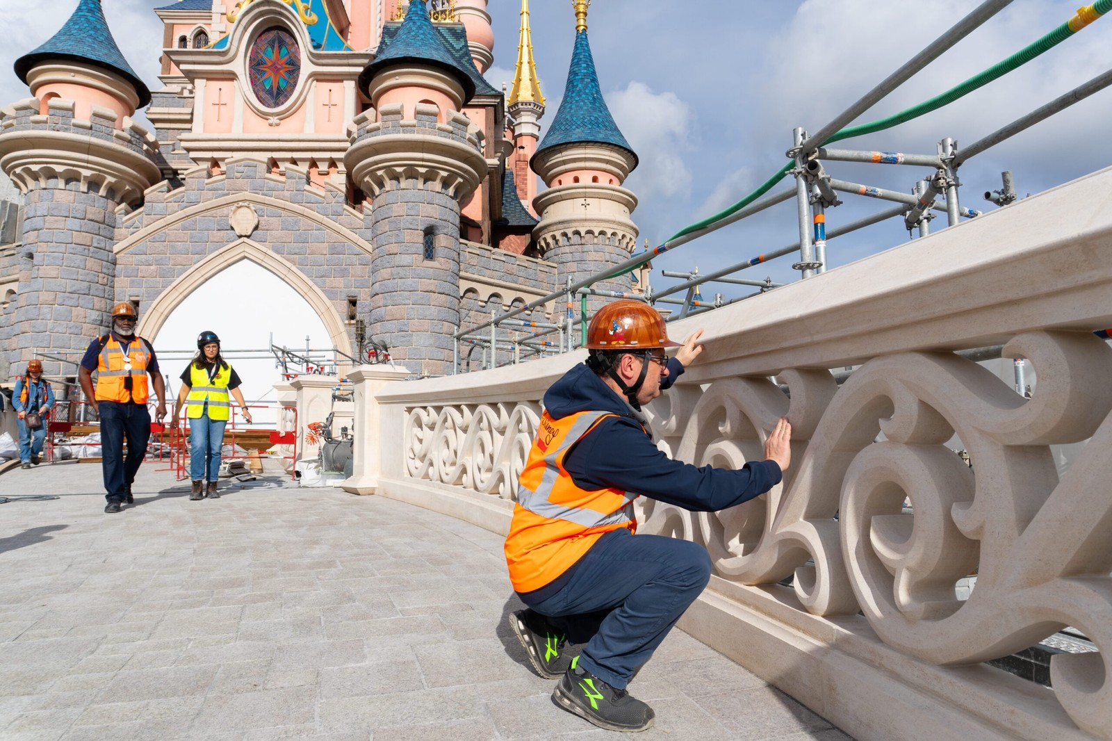 Sleeping Beauty Castle bridge renovation at Disneyland Paris