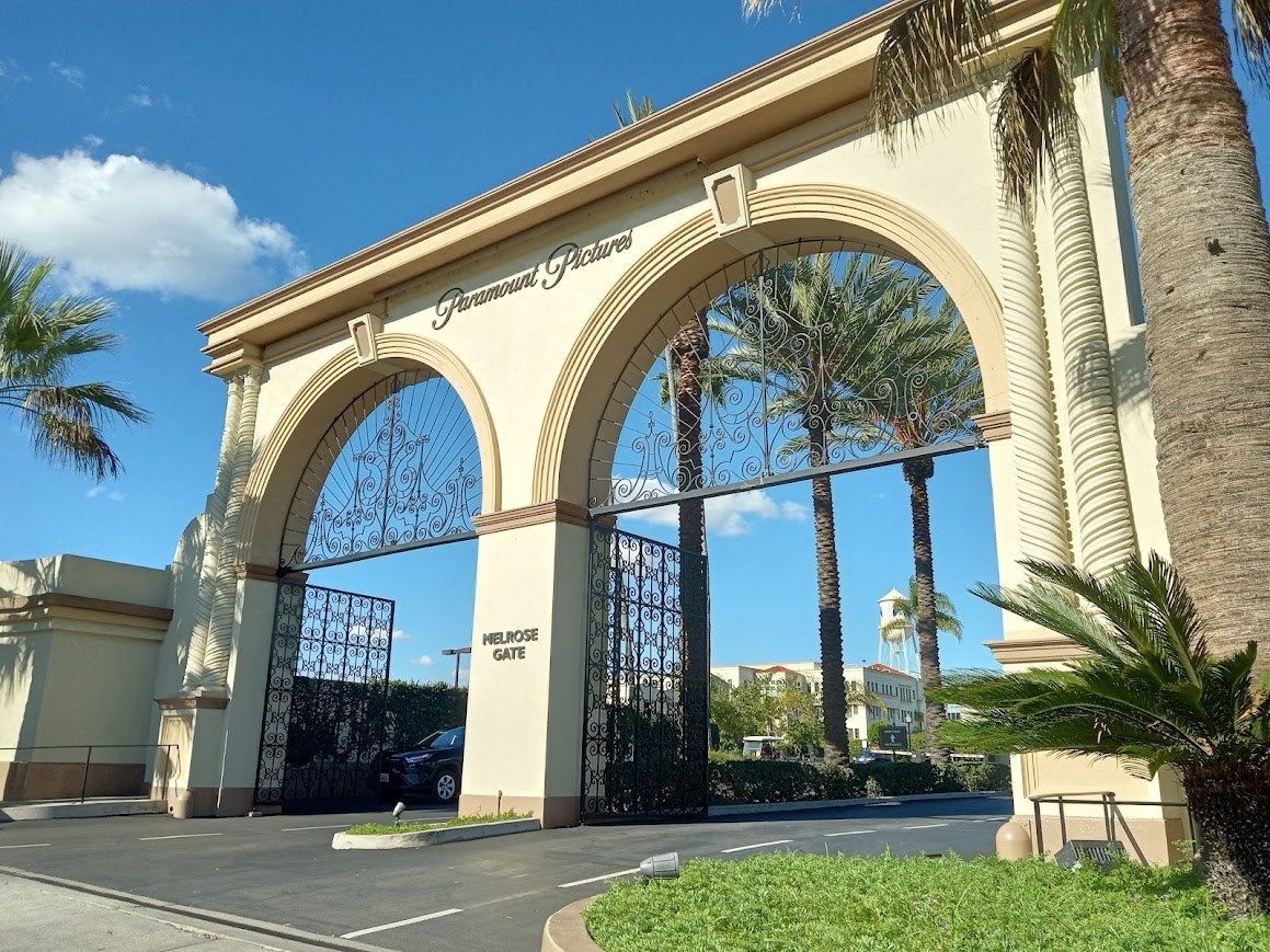 The Paramount Pictures Melrose Gate entrance in Hollywood