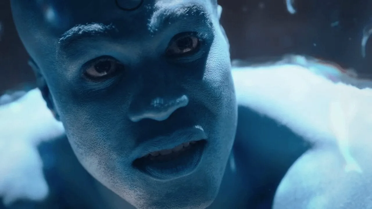 A man looks up, seemingly distressed